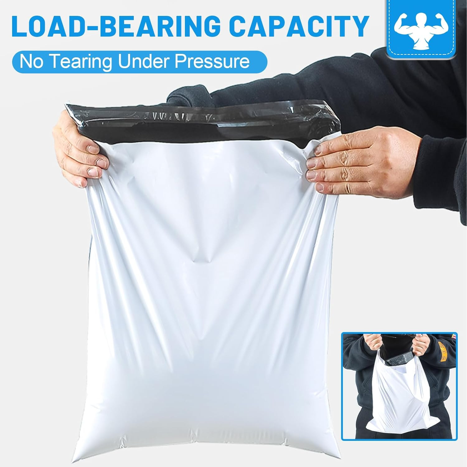 Bolsas de envio blancas 200 piezas de 12×15.5 pulgadas para ropa impermeables