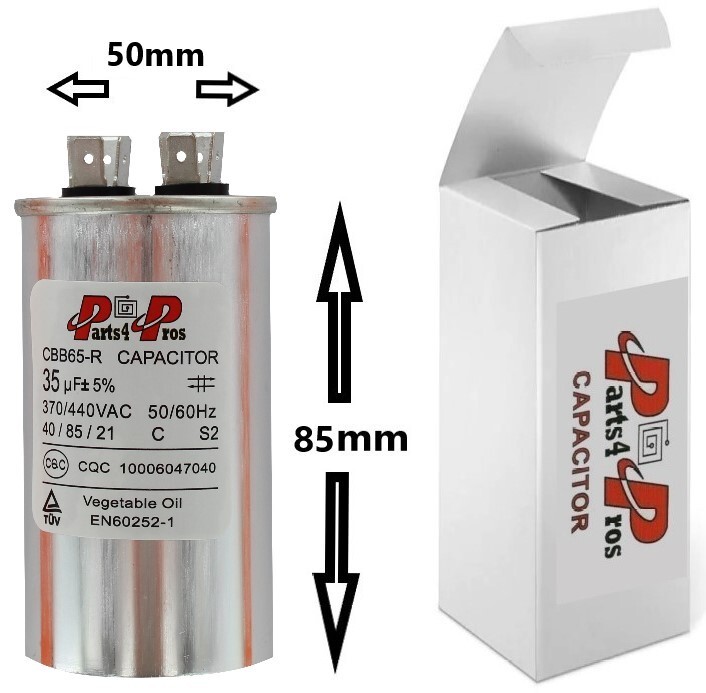 35 uF MFD 370/440 V AC High Quality Oil Filled Motor Run Capacitor 50x85mm