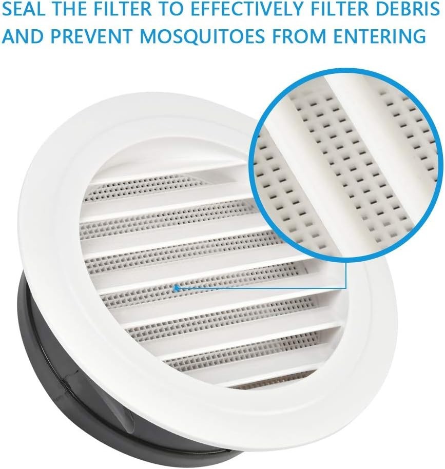 8 Inch Soffit Vent Round Vent Cover with Screen for Exhaust Fan Inline Duct Fan