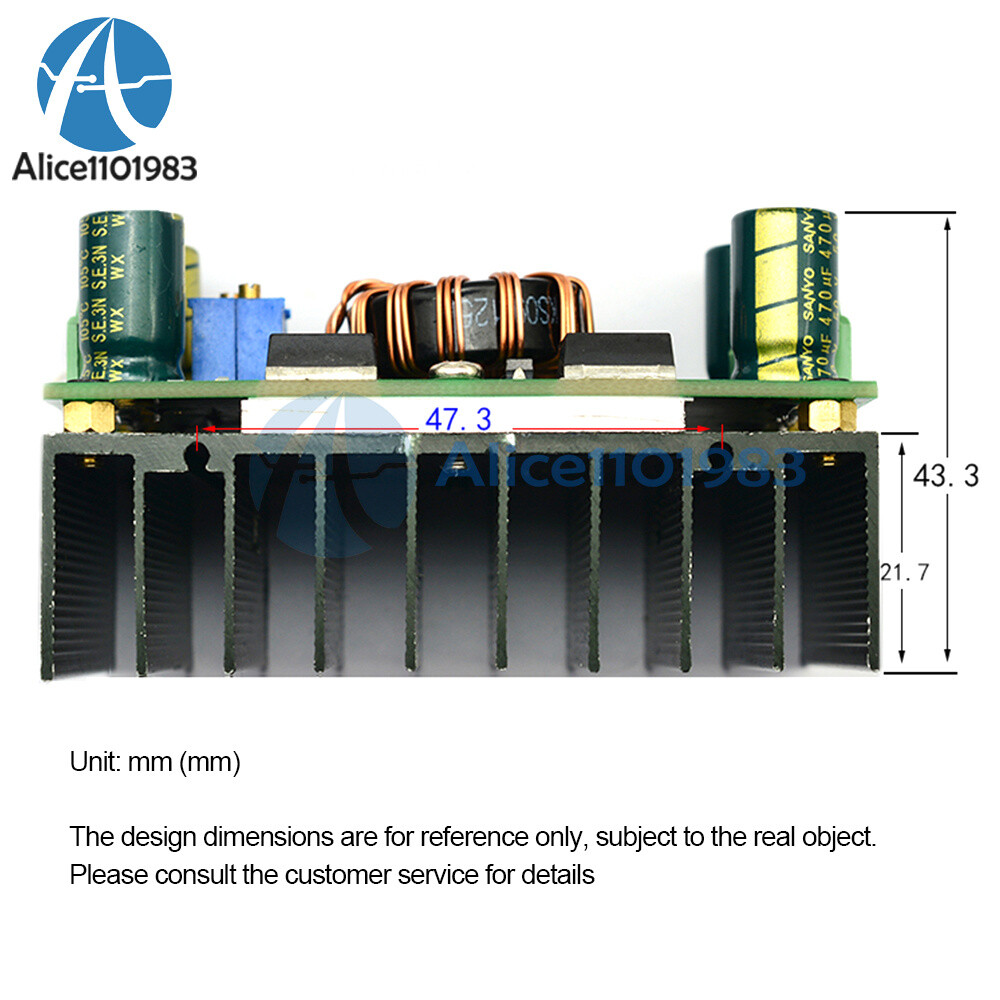 DC 5V-30V 300W 10A CC CV Auto Step-Up Step-Down Buck-Boost Power Supply Module