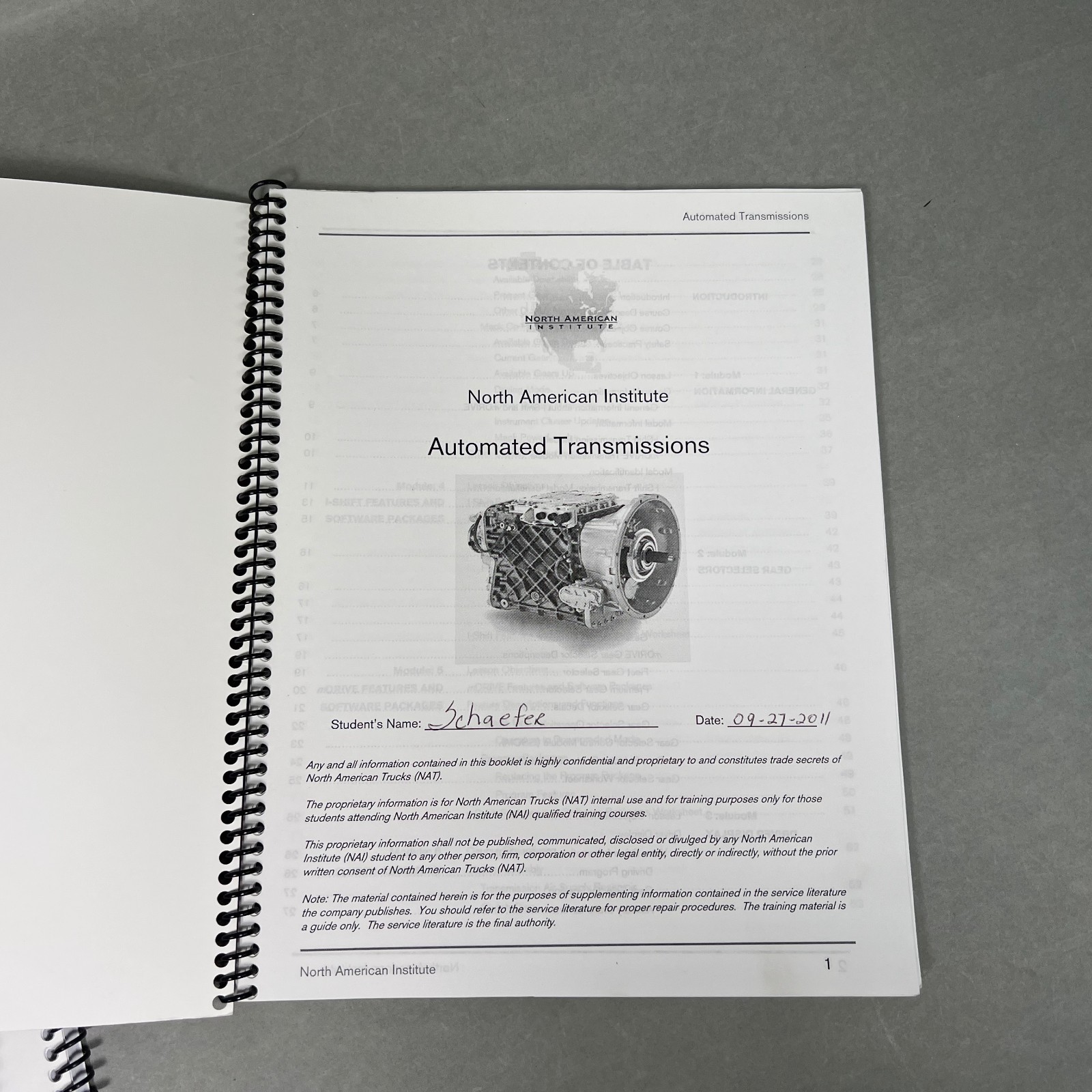 Volvo North American Institute Lot 4 Manual V00 Diagnostics I-Shift V20-D11/13