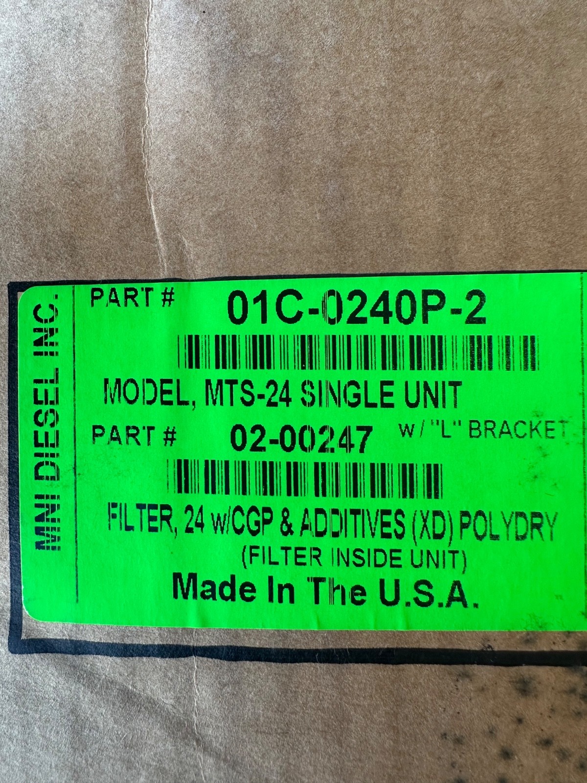 PuraDYN Oil Filter System Model:M10 (MTS-24 single Unit)