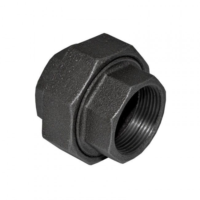 3/8″ 150 Threaded (NPT) Union Black Malleable Iron Pipe Fitting MI040341BMI