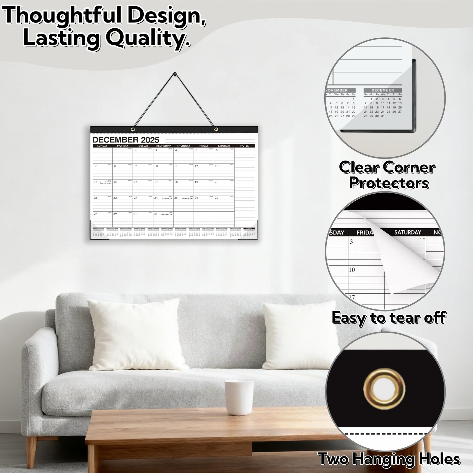 Desk Calendar 2026-2027 – 21 Months Wall Calendar, Until June 2027, 17″ x 12″…