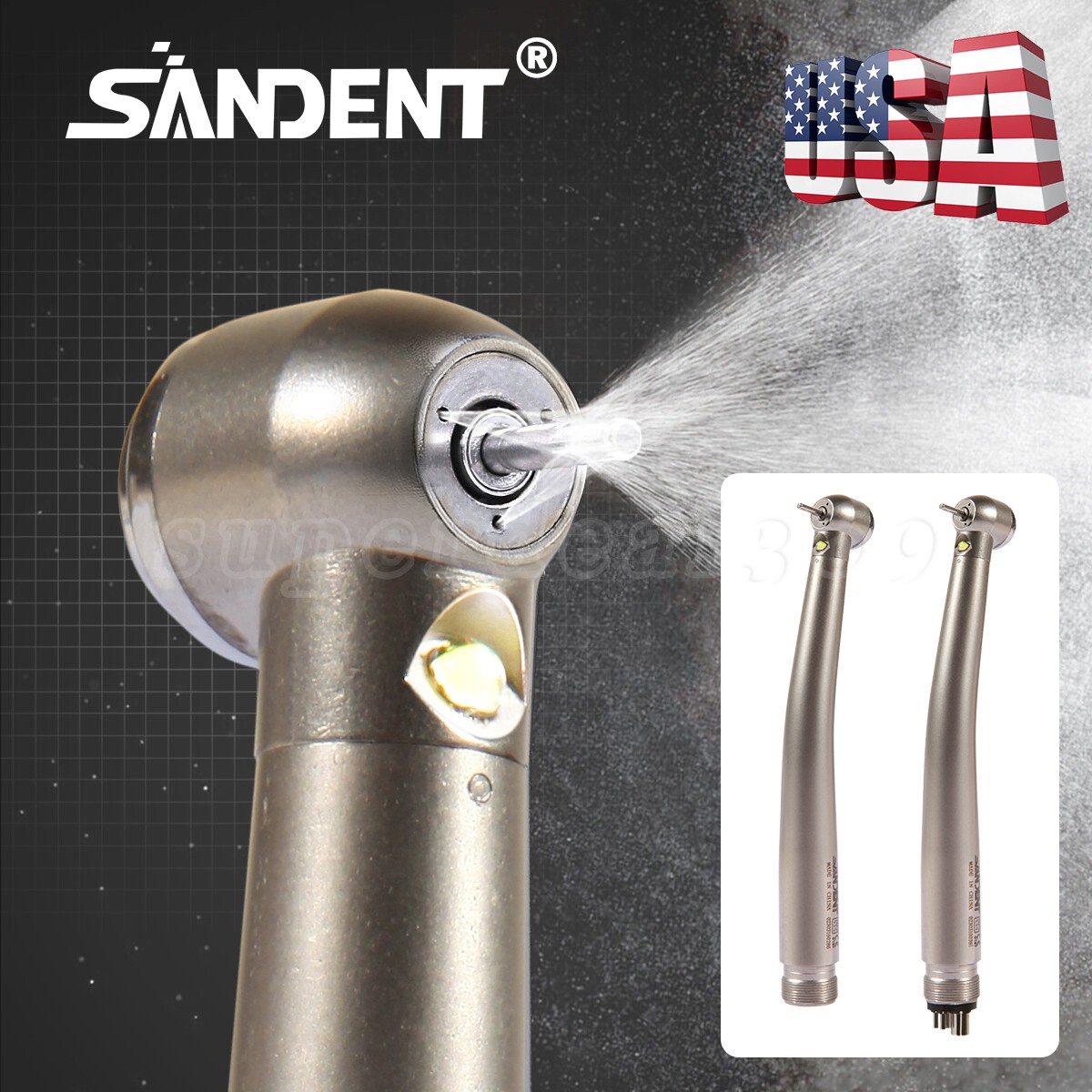 Dental High Speed Handpiece LED Type Turbine 2/4 Holes E-generator Triple Spray