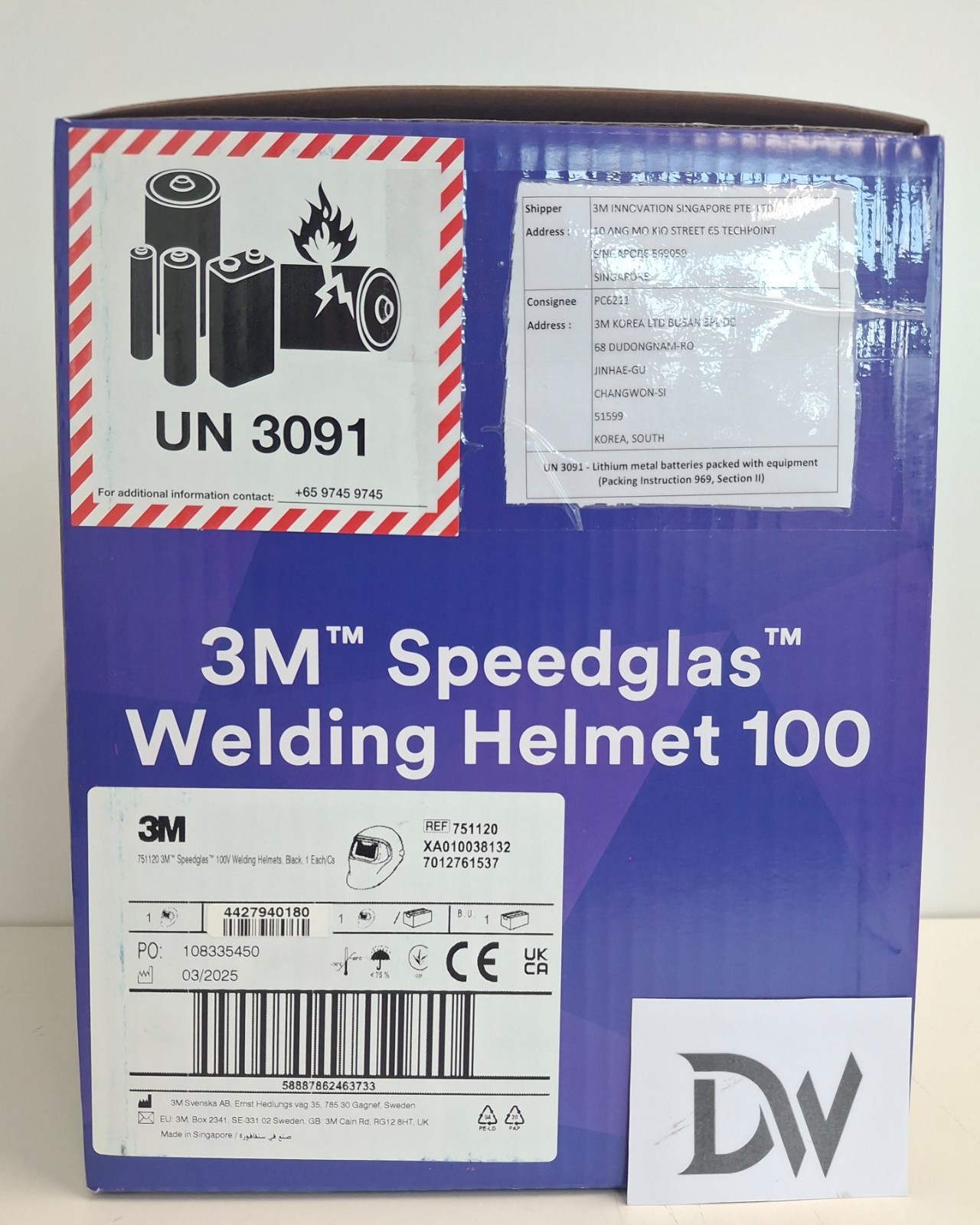 3M 100V Speedglas Welding Helmet 100 with Auto-Darkening Filter Shades 8-12