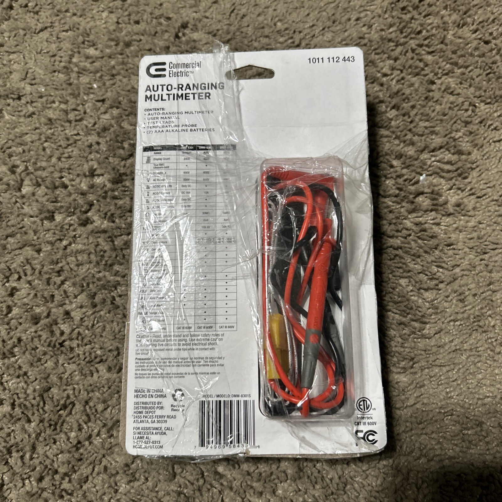 Commercial Electric 600V True RMS Auto Ranging Digital Multimeter W/ Temp