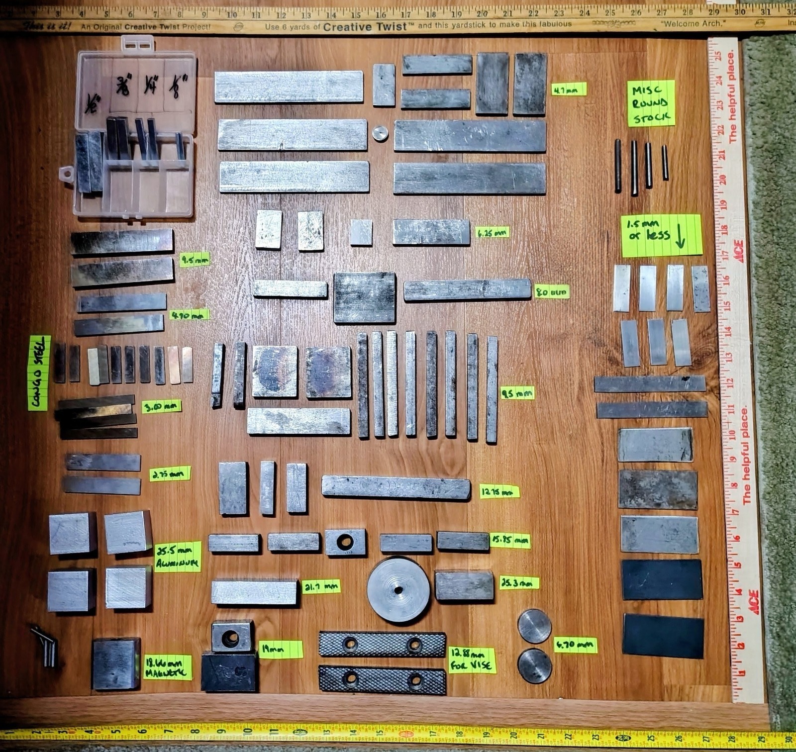 19lb Machinist Lot Bar Stock Material Aluminum Steel Hobby Shop Mill Lathe Tool