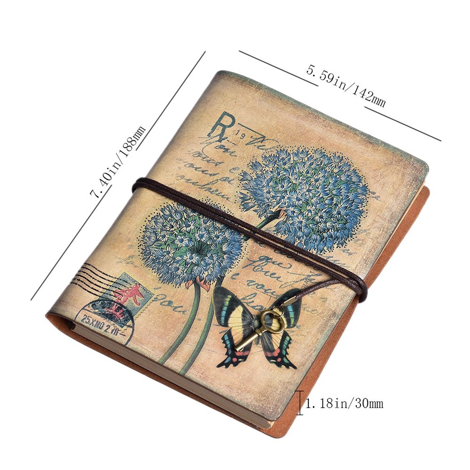 MALEDEN Leather Writing Journal, Refillable Travel Journal Notebook Sketchboo…