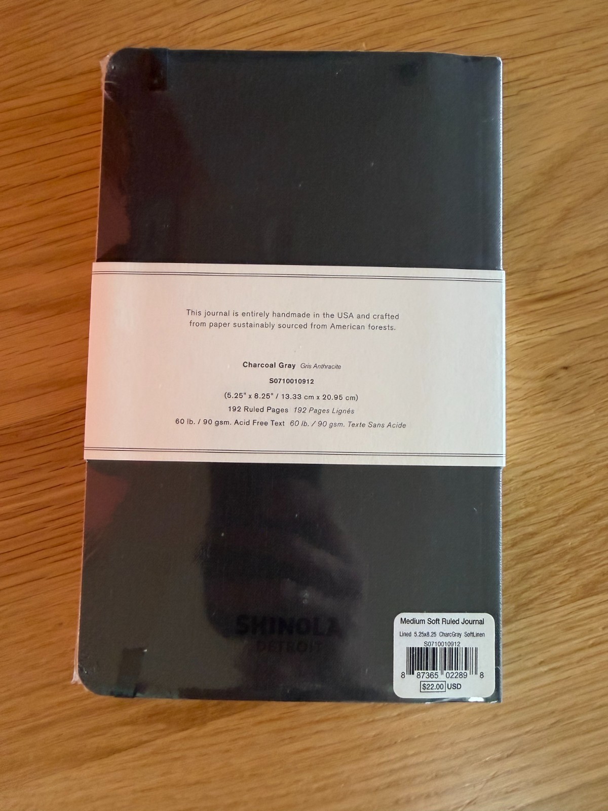NEW! TWO (2) Shinola Journals, Linen, Ruled, 5.25″ x 8.25″, 192 Pages, Charcoal