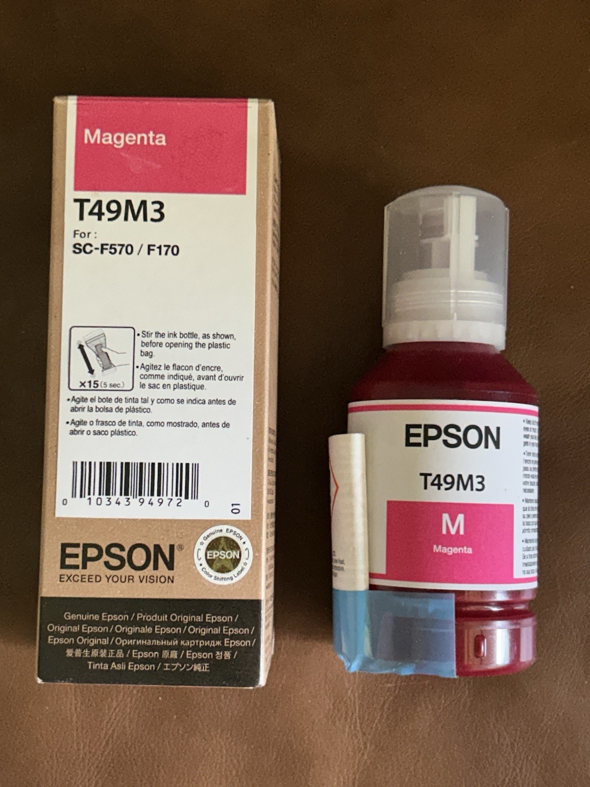 Epson T49M3 140 mL Magenta Ink Bottles For SC-F570 & F170 NEW Exp. 06/02/2025