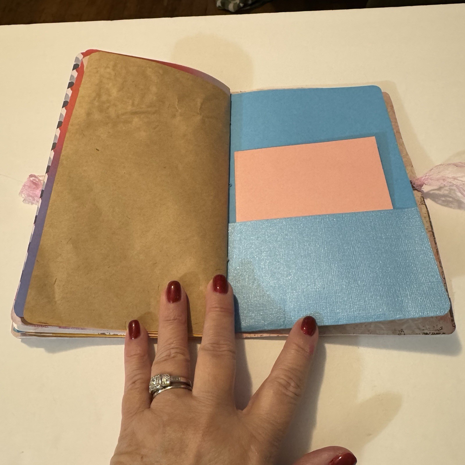 Handmade Junk Journal Valentine Theme Measures 8.5 X 5.5 Inches