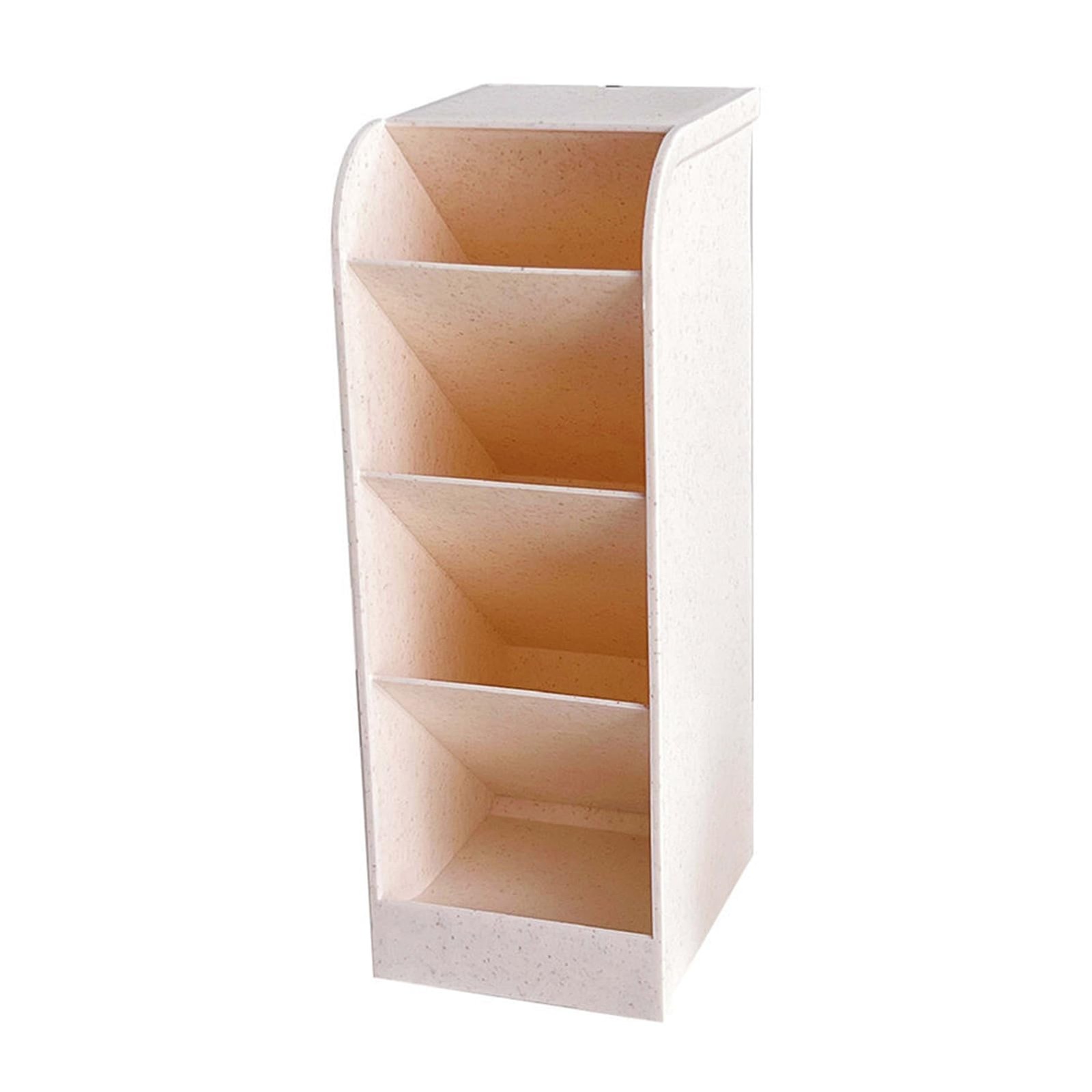 Desk Pen Holder, 4 Compartment Plastic Vertical Marker Organizer Stationary O…