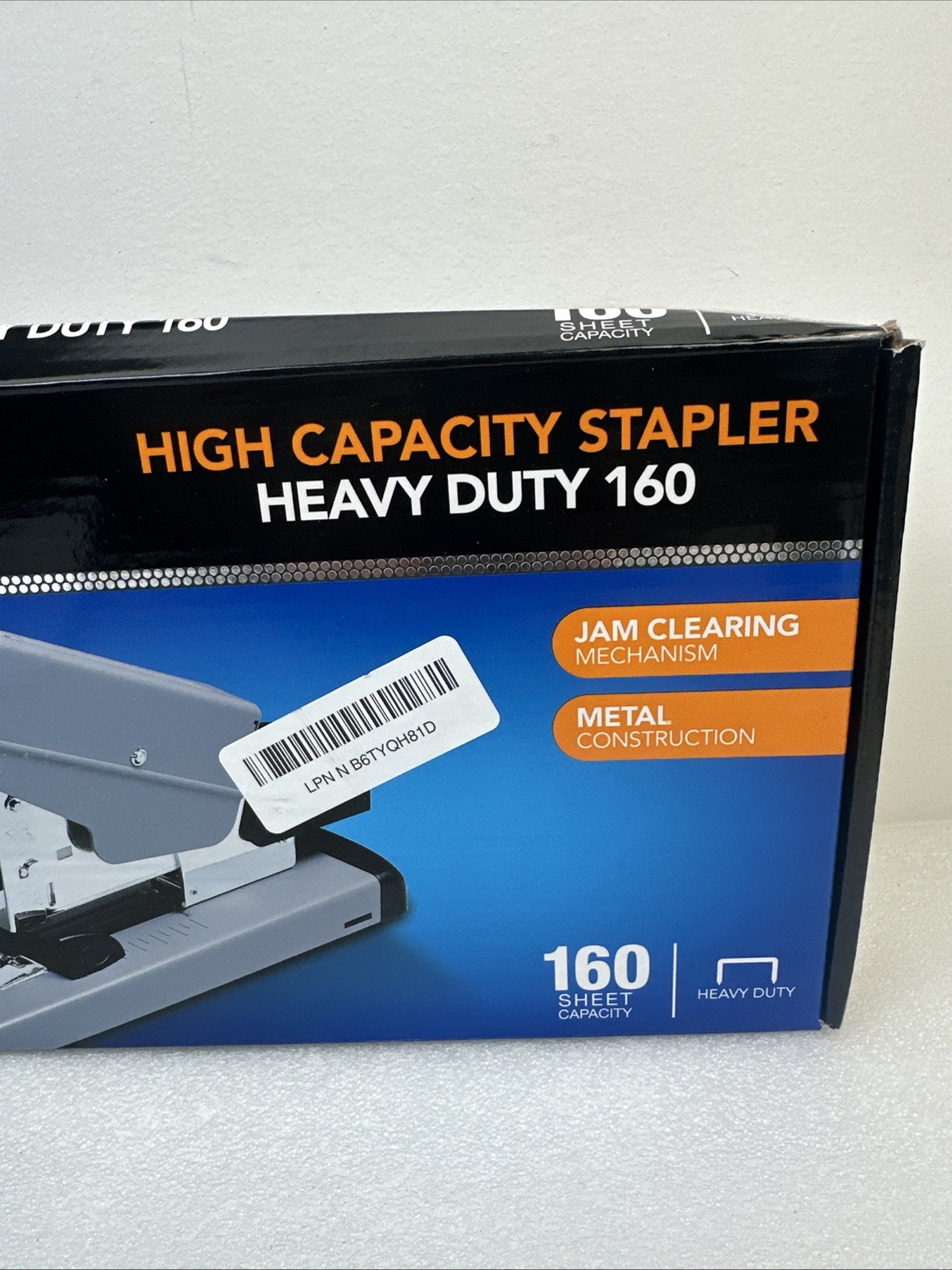 Swingline Heavy Duty Stapler, 160 Sheet Capacity, Jam Free, 160, Black/Gray