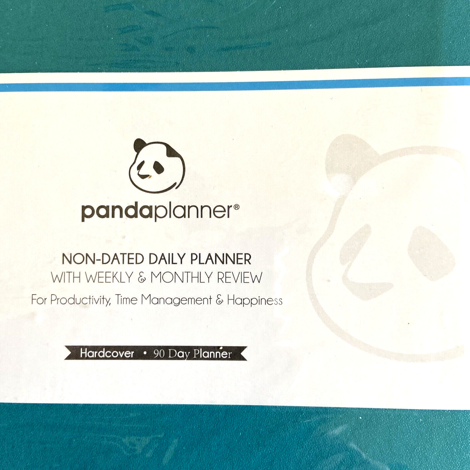 Panda Planner Hardcover Non Dated Daily Planner 5.25 x 8.25 Week Month Cyan Teal
