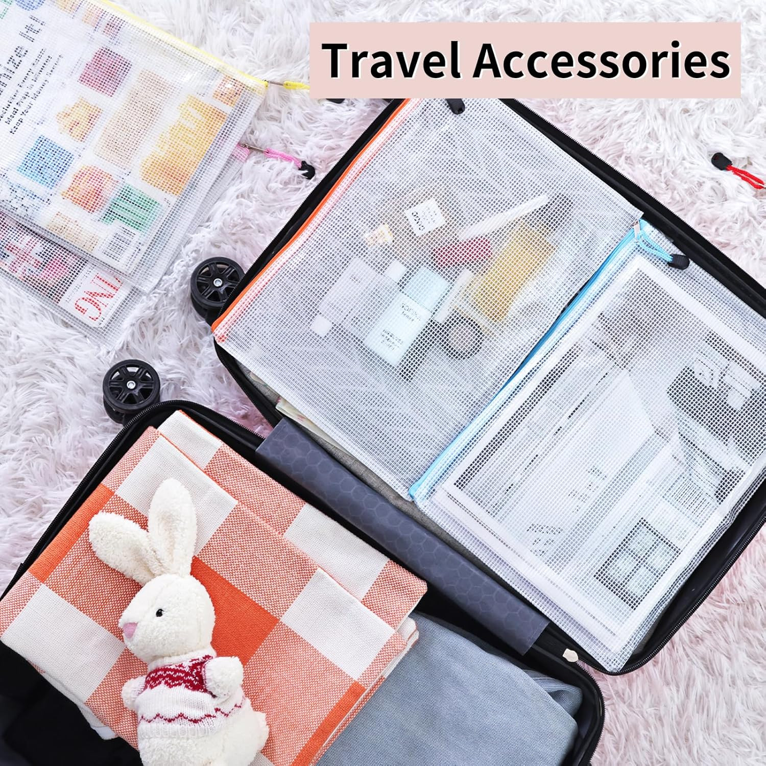 72pcs Mesh Zipper Pouch, A4 Size, 12 Colors Zipper Bags for Organizing Storage,
