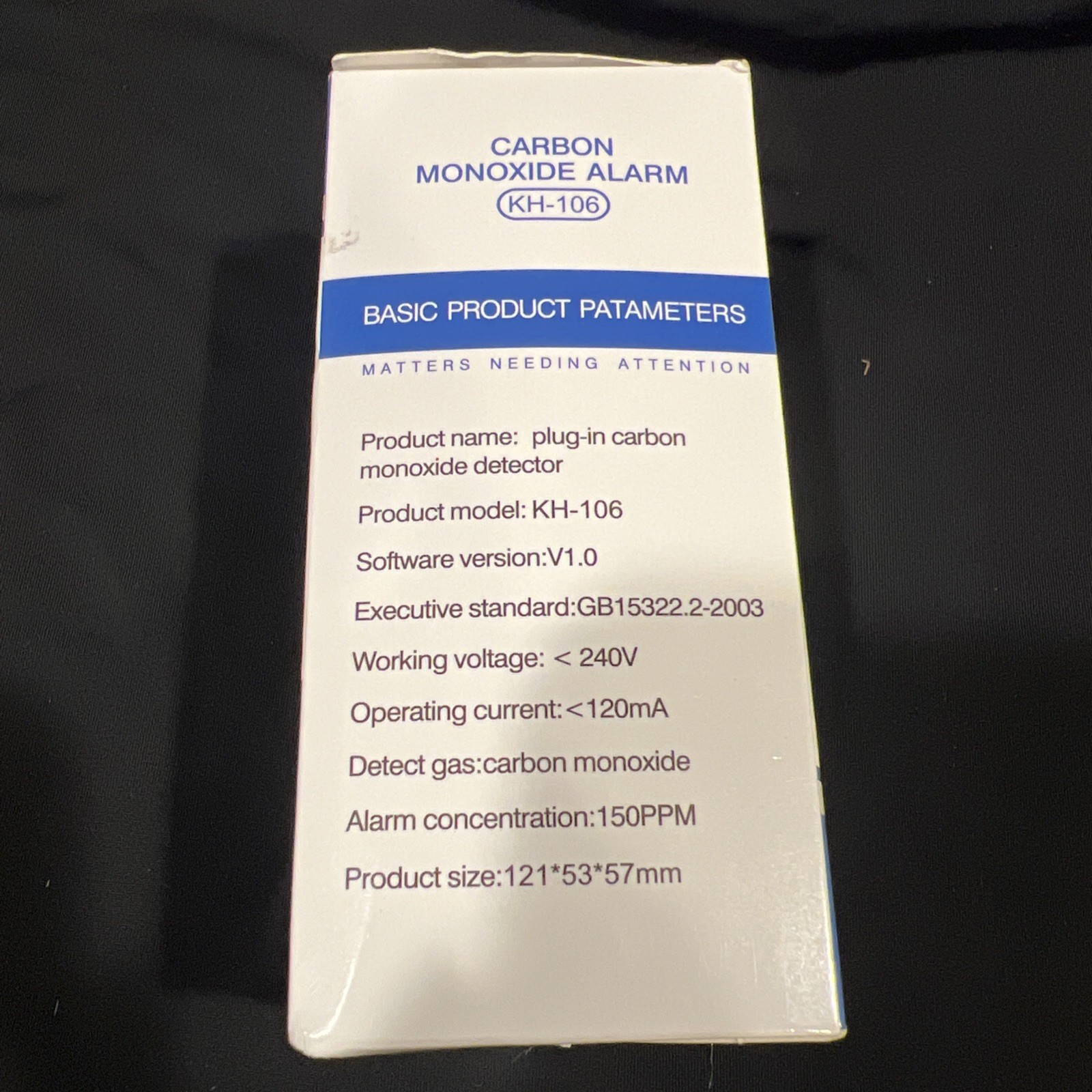 KH-106 Carbon Monoxide Alarm Detector Sensor Protection Home Safety NEW