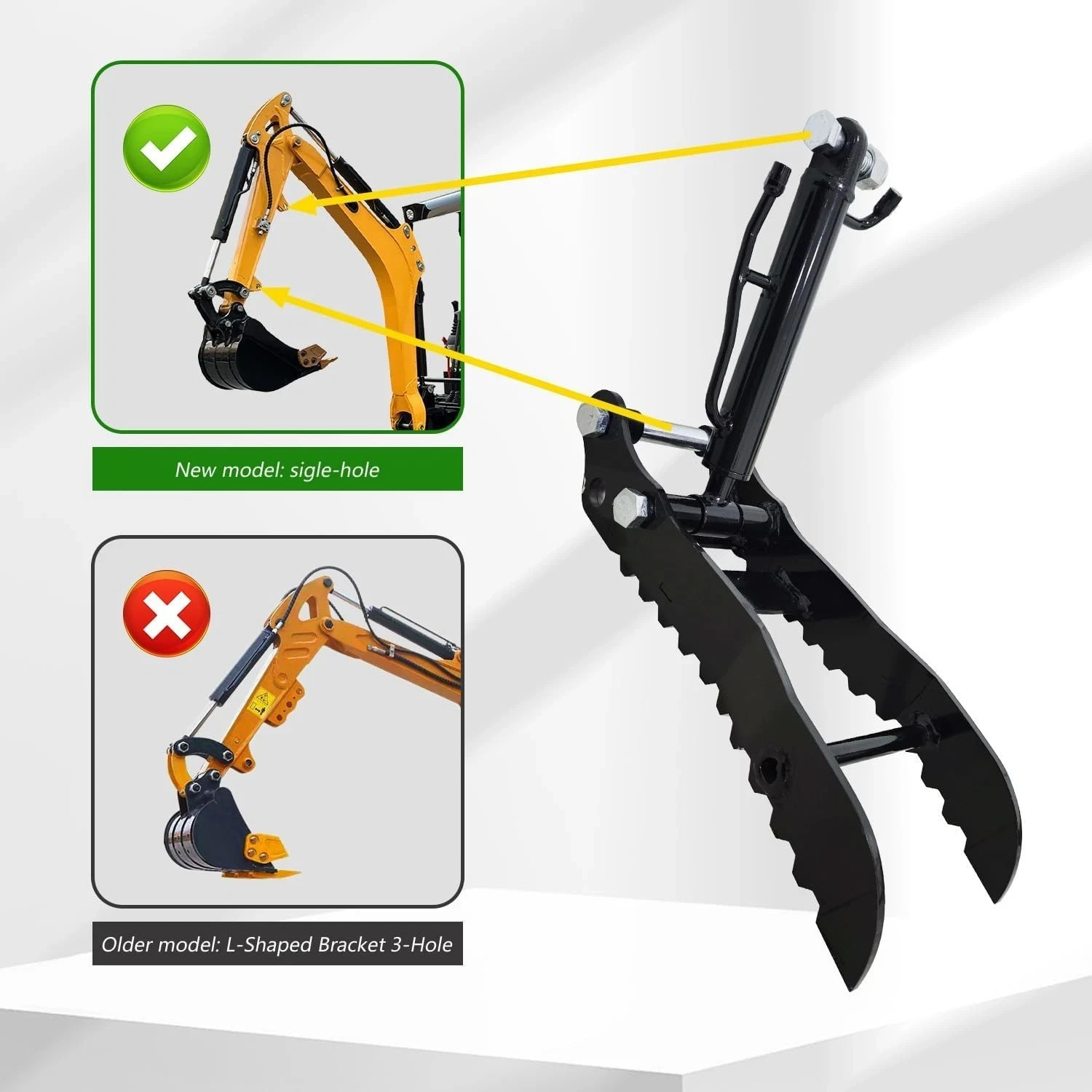Hydraulic Thumb Clip Attachment for 1–1.8T Mini Excavators Small Digger Clamp