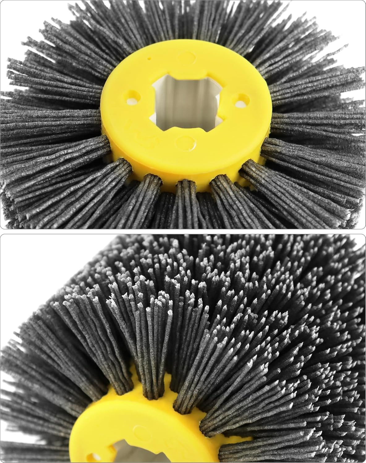 Nylon Wheel Brush 80 Grit Abrasive Drawing Wheel 120x100x19mm Burnishing