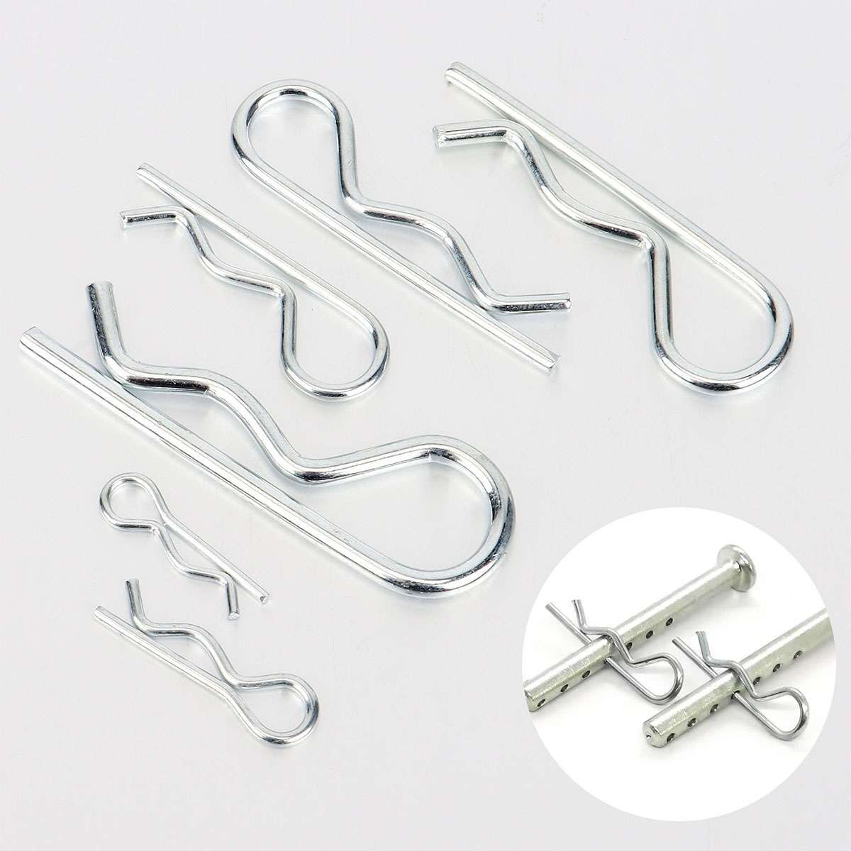 100 Pcs Cotter Pins Assortment Kit Hitch Pin Clip Locking R Hairpin Mower Deck