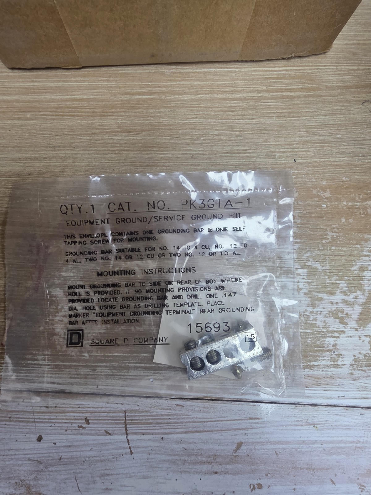 PK3GTA1 SQUARE D 1 BOX OF 10 NEW GROUND BARS FOR 1 PRICE (19 BOXES AVAILABLE)…