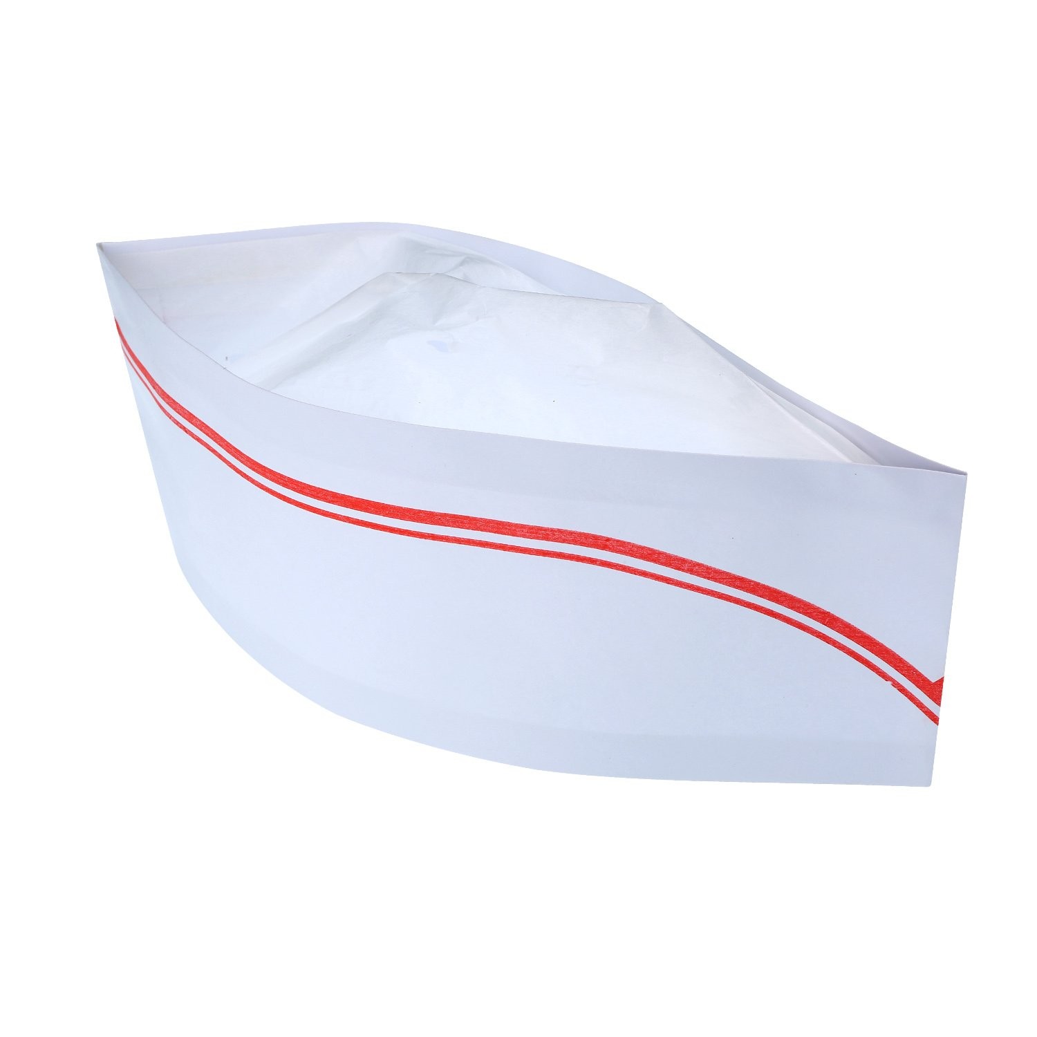 BBTO 10 Pieces Soda Jerk Paper Hats Food Server Cap 11.6 inches, Red Strips