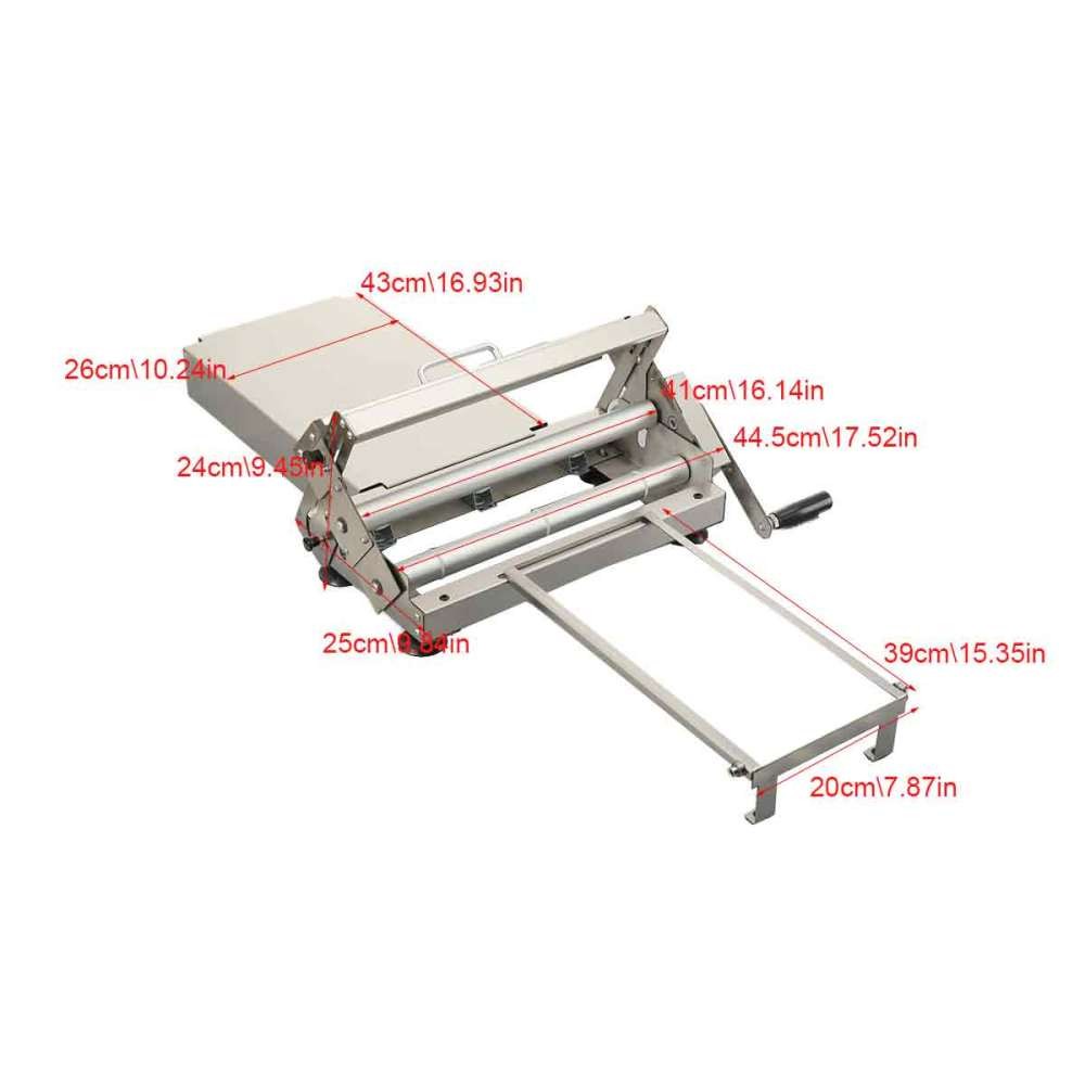 1x Manual Pastry Dough Sheeter Dough Roller 1-25mm Croissant Dough Press Machine