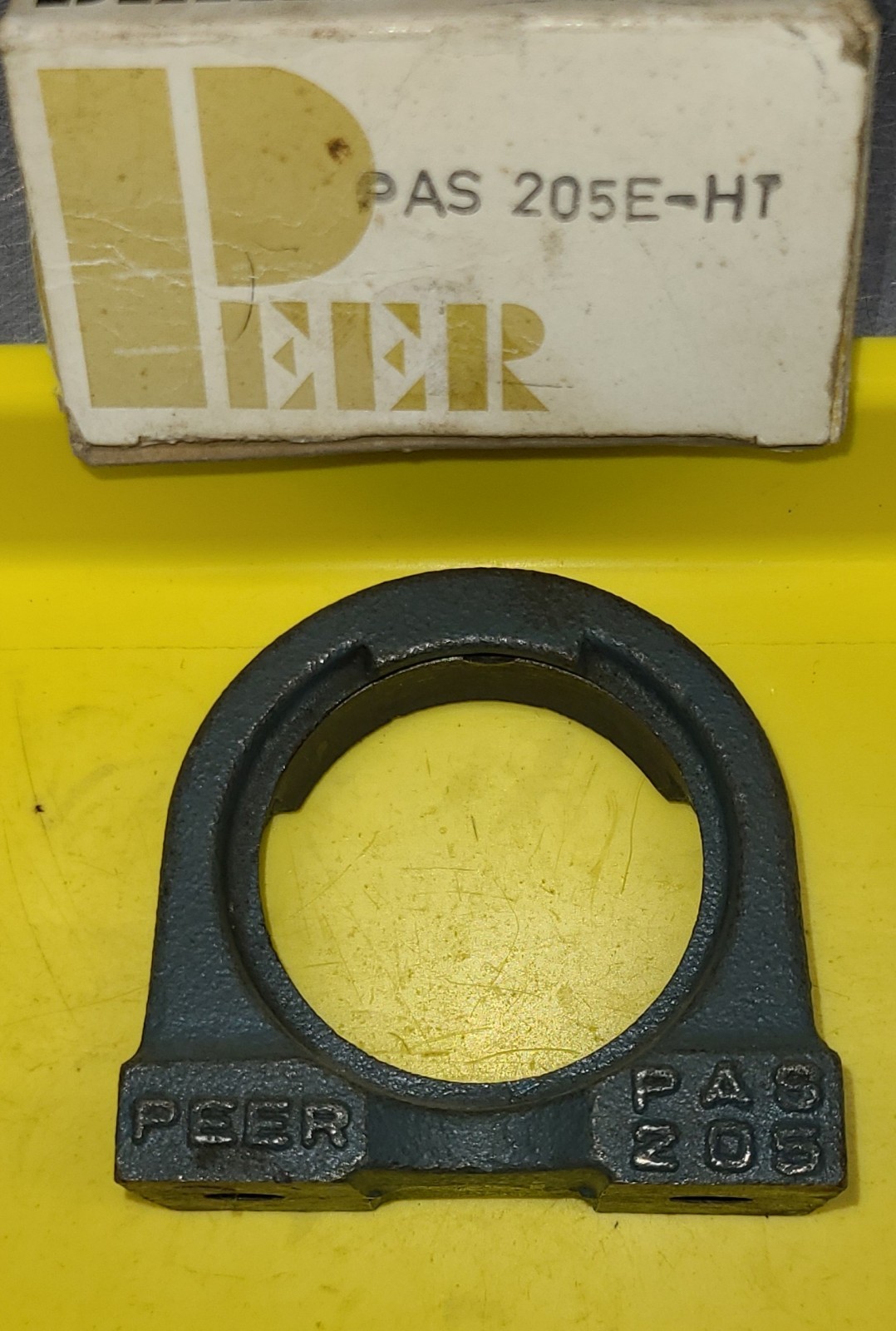 Peer PAS 205E-HT Pillow Block Housing, Tapped Base, Solid, Cast Iron
