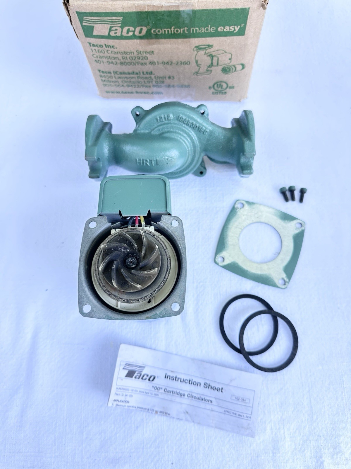 Taco 007-F5 Cast Iron Circulator, 1/25 HP Open Box Missing 1 Screw- See Photos