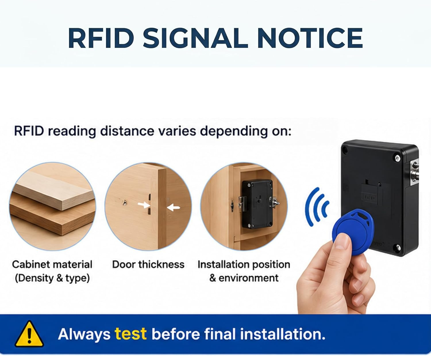 RFID Lock Electronic Cabinet Lock with USB Cable – Hidden DIY Lock for Wooden Ca