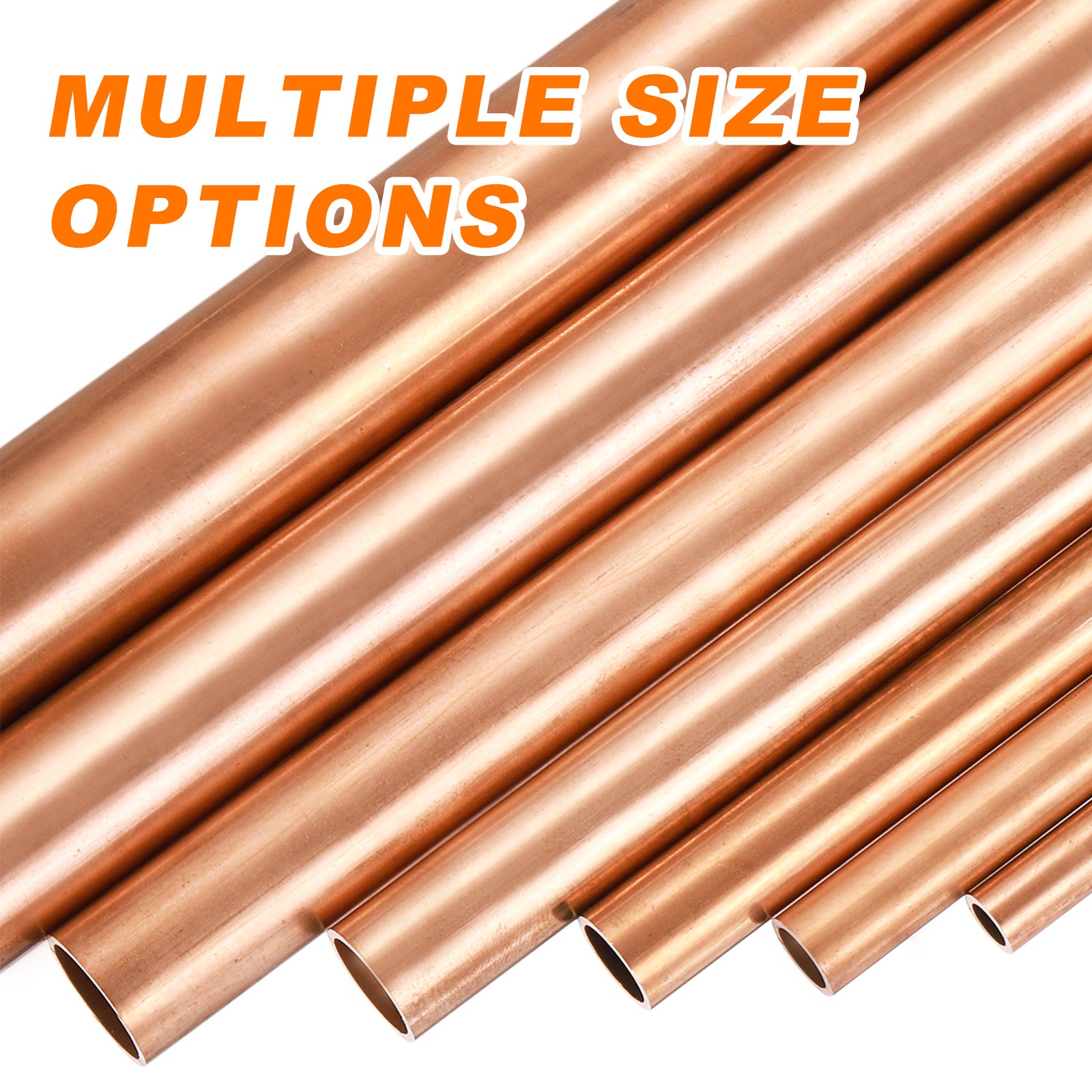 2Pcs 12mm OD 0.5mm Wall Thickness 11.8″ Length Copper Round Tube Straight Tubing