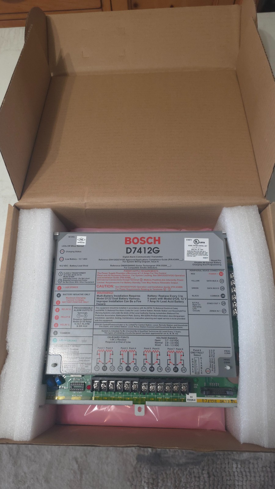 Bosch D7412GV4 G Series Control Panel Communicator. New Open Box – Never Install