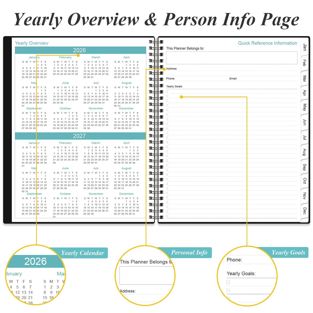 2026-2027 Daily & Monthly Planner – One Page Per Day, Daily Planner from July…