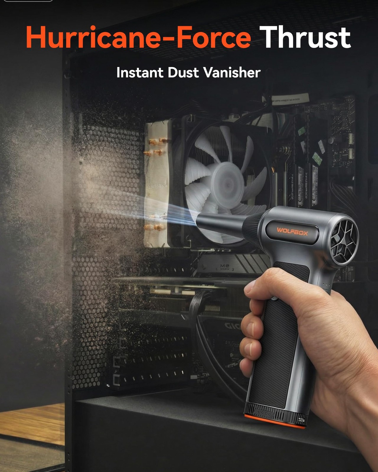 WOLFBOX MF200-2PK Compressed Air Duster, 2 Deluxe Kit (2 Batteries + Case)