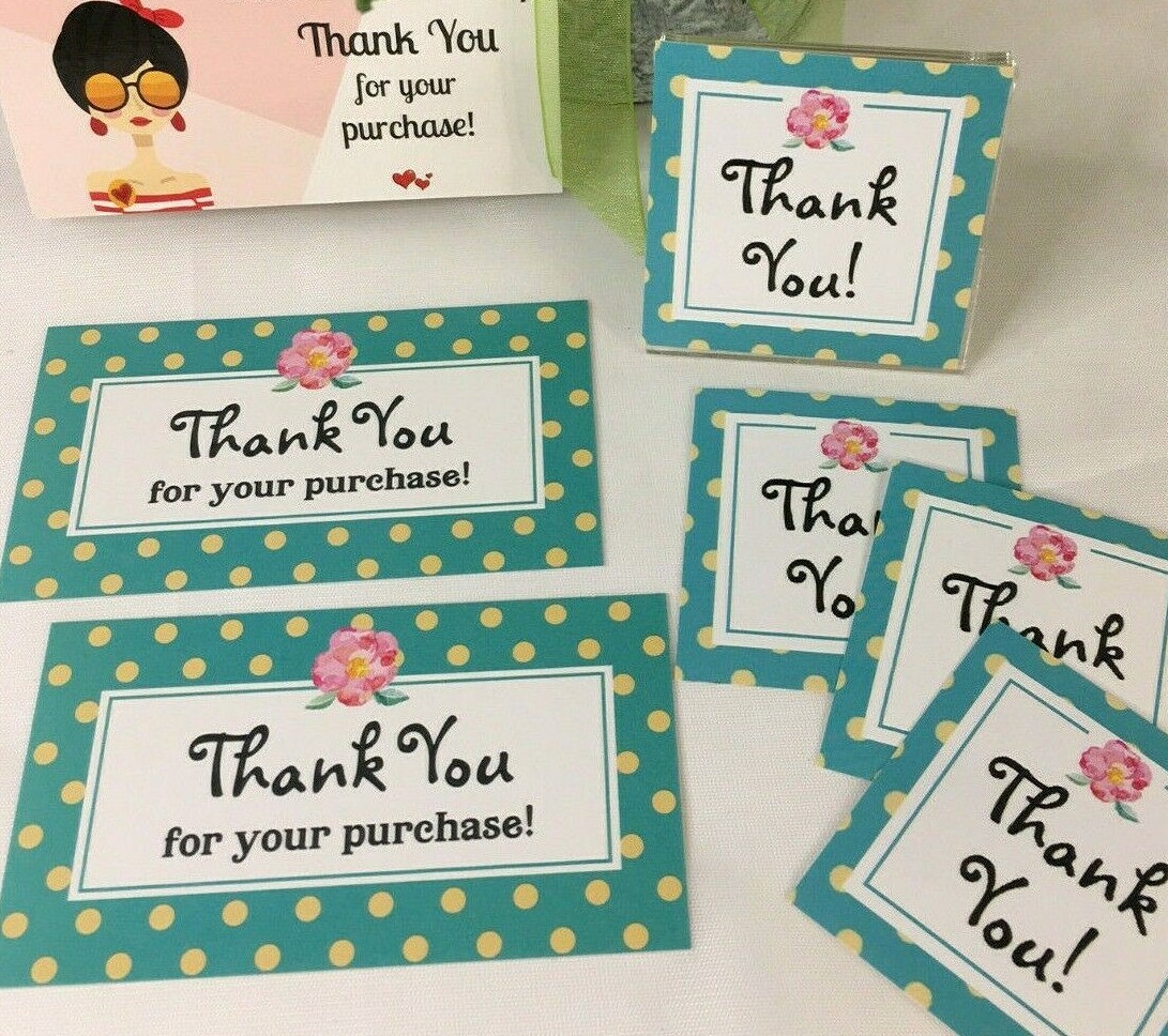 Small Business Thank You for Your Purchase Cards, Thank You Stickers Sets