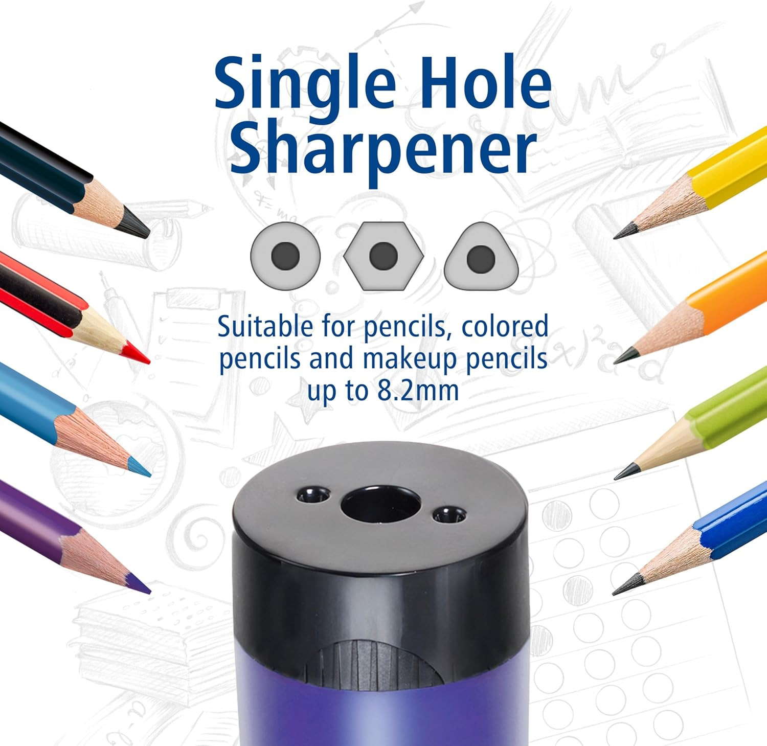 Pencil Sharpener, Premium Quality Sharpener with Screw-On Lid, Prevents Accident