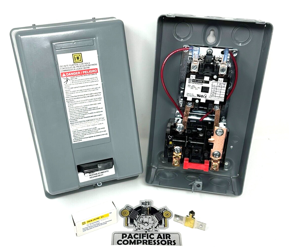 7.5HP SINGLE PHASE AIR COMPRESSOR MOTOR STARTER 208-240 VOLT 40 AMP