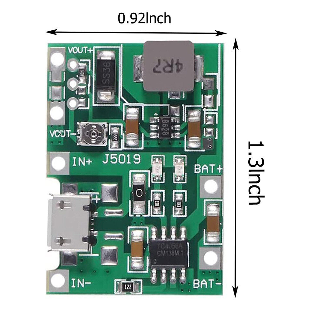 10PK Micro USB 3.7V 18650 Lithium Li-ion Battery Charger Module Boost Step up 5V