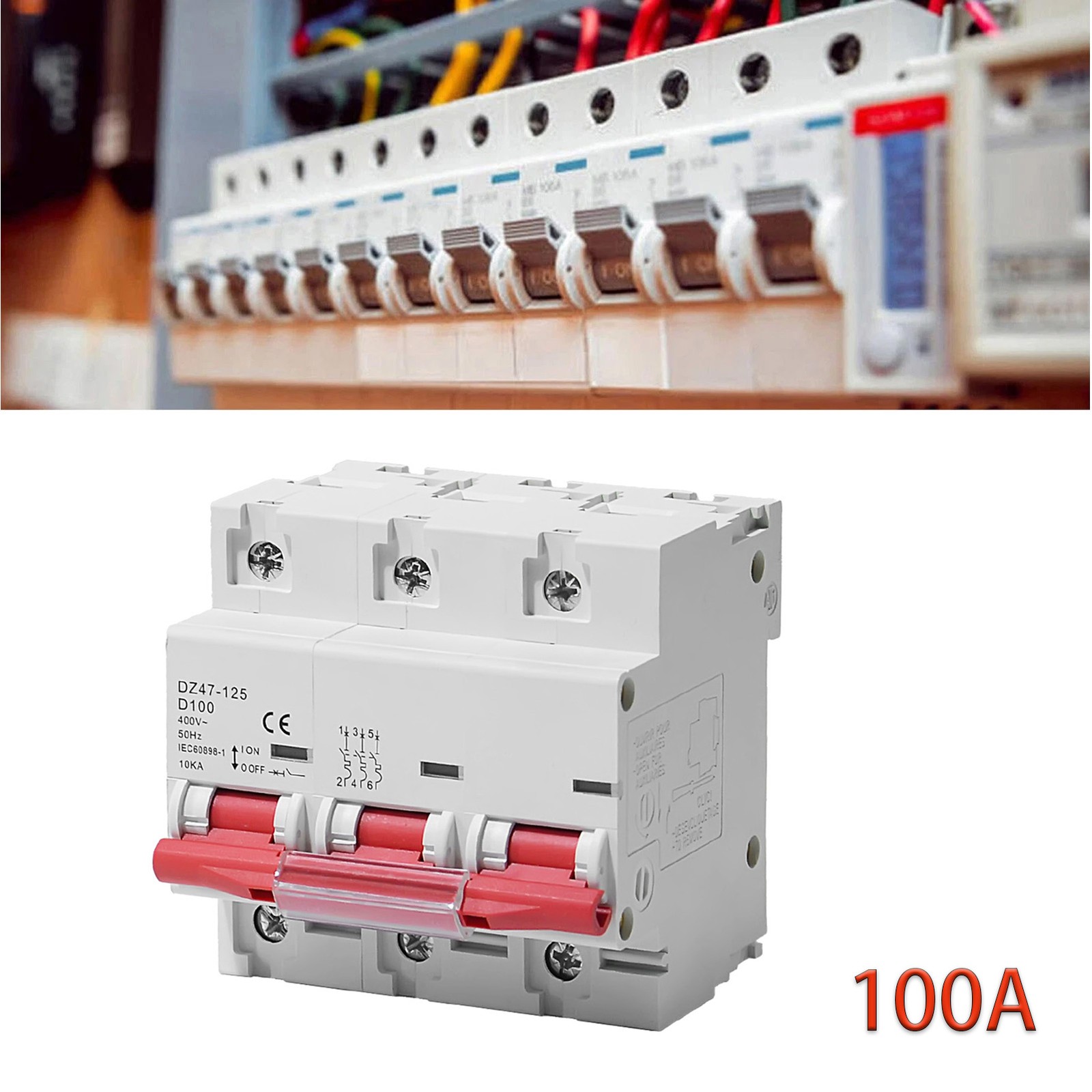 3Pole 100AMP Universal Mini Circuit Breaker AC MCB GYM8 4.5kA Din Rail 400V