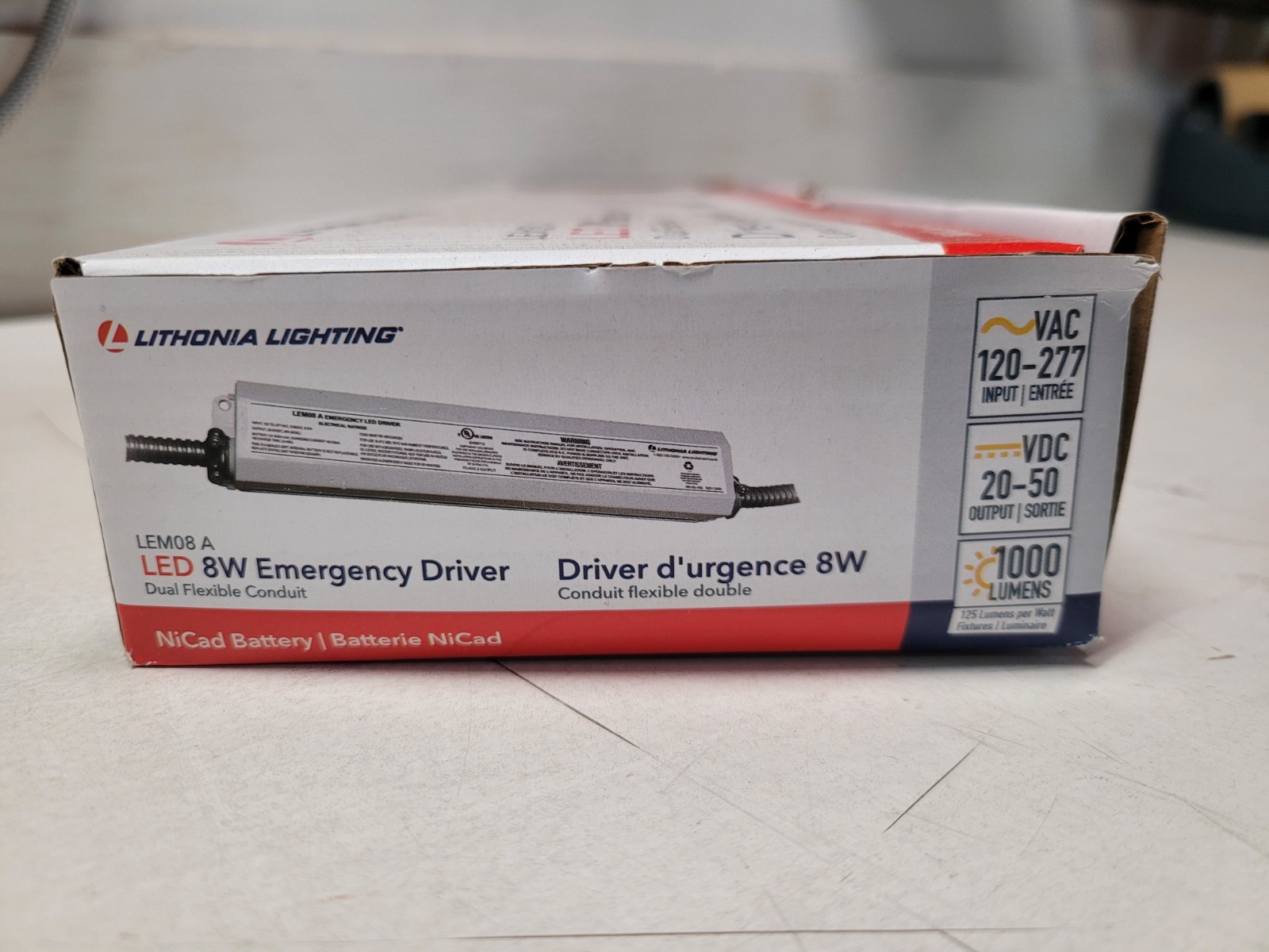 NEW Lithonia Lighting LEM08A 8W Emergency LED Driver 120-277 VAC in 20-50VDC out