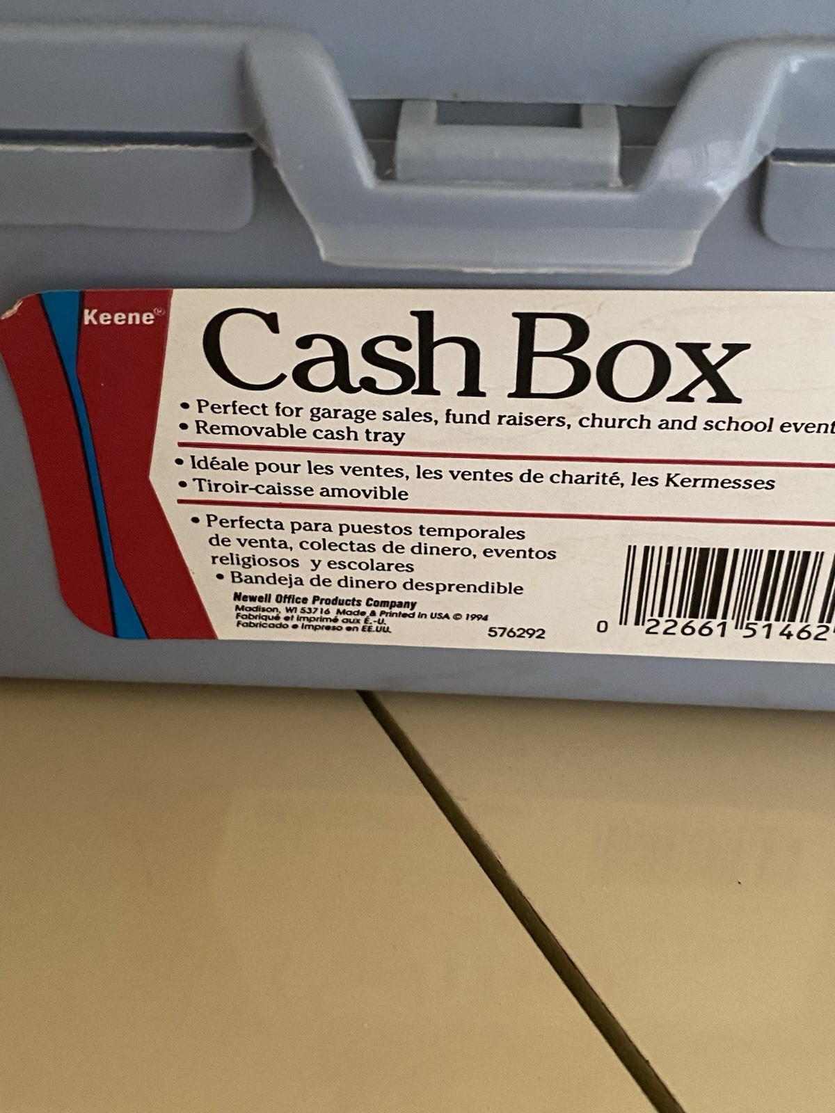 Blue Portable Plastic Cash Box Perfect for Yard Sales, Fund Raising, Church Etc
