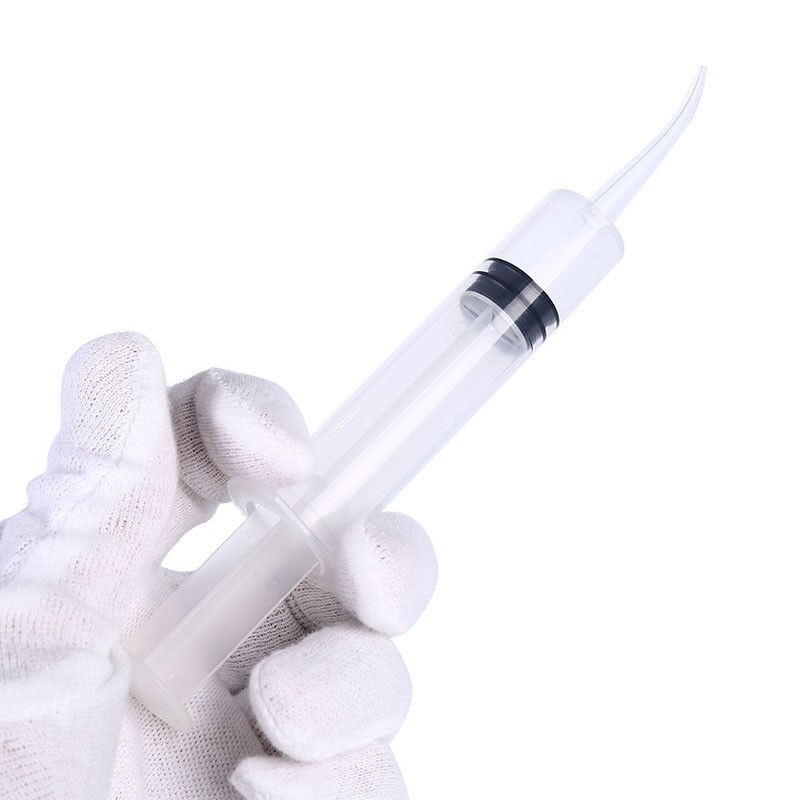 10-500 Pcs Dental Disposable Plunger Irrigation Syringe Curved Tips Fit 12cc