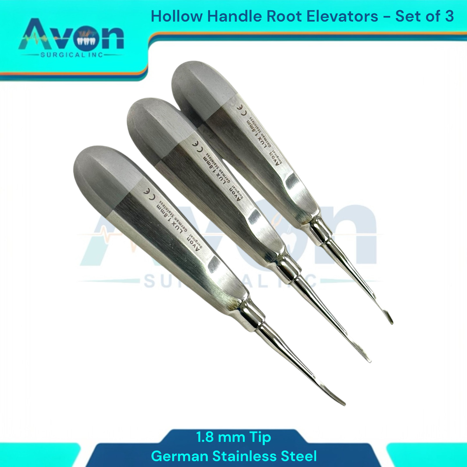 Feline Tooth Extractions 1.8mm Luxating Root Extracting Elevators – 4 Pack