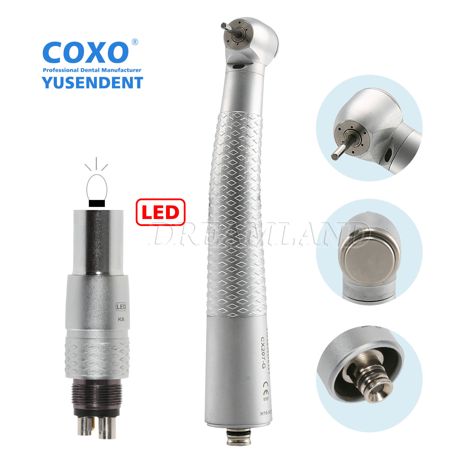 COXO YUSENDENT CX207-G Dental Fiber Optic LED high speed Handpiece Fit NSK XX
