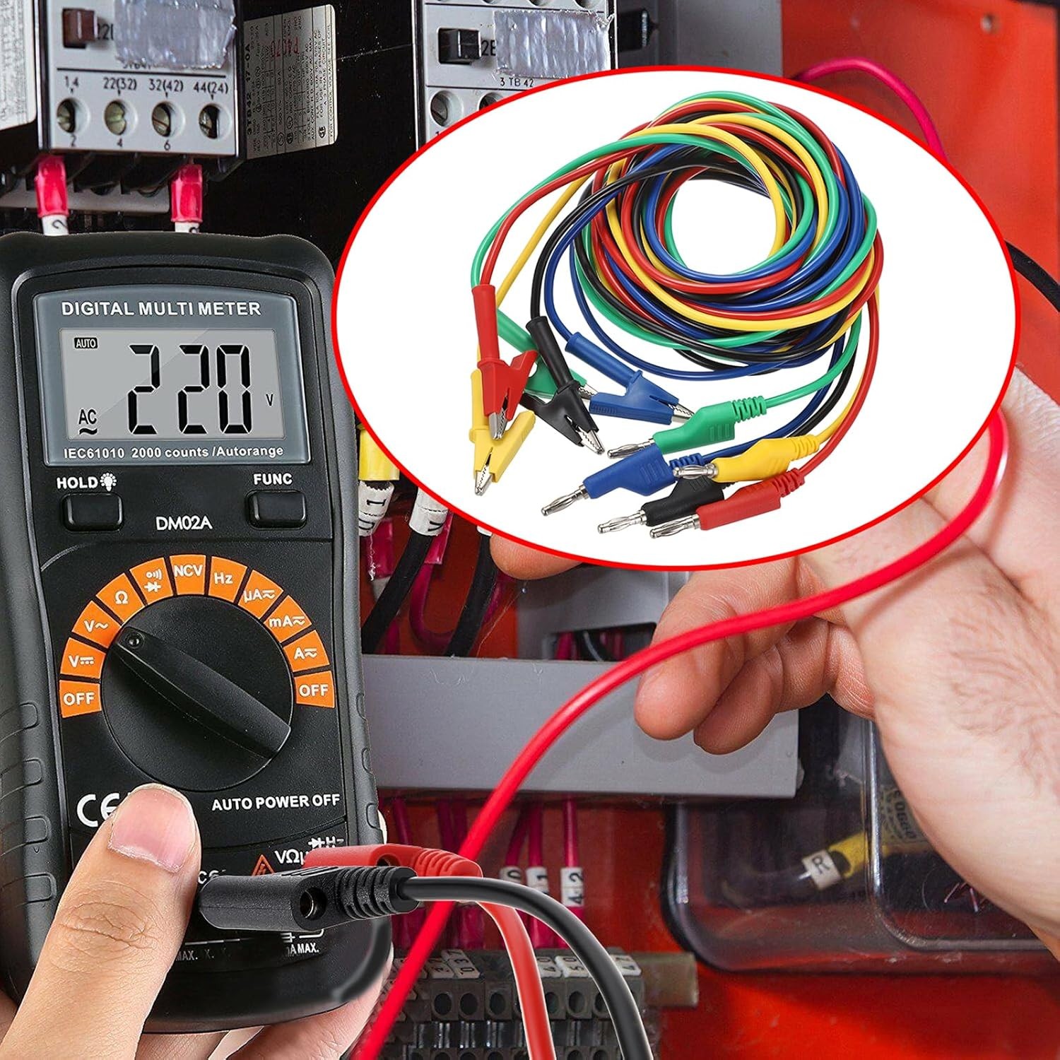 Sumnacon Multimeter Banana Plug to 9.8Ft/3M, Yellow, Blue, Black, Red, Green