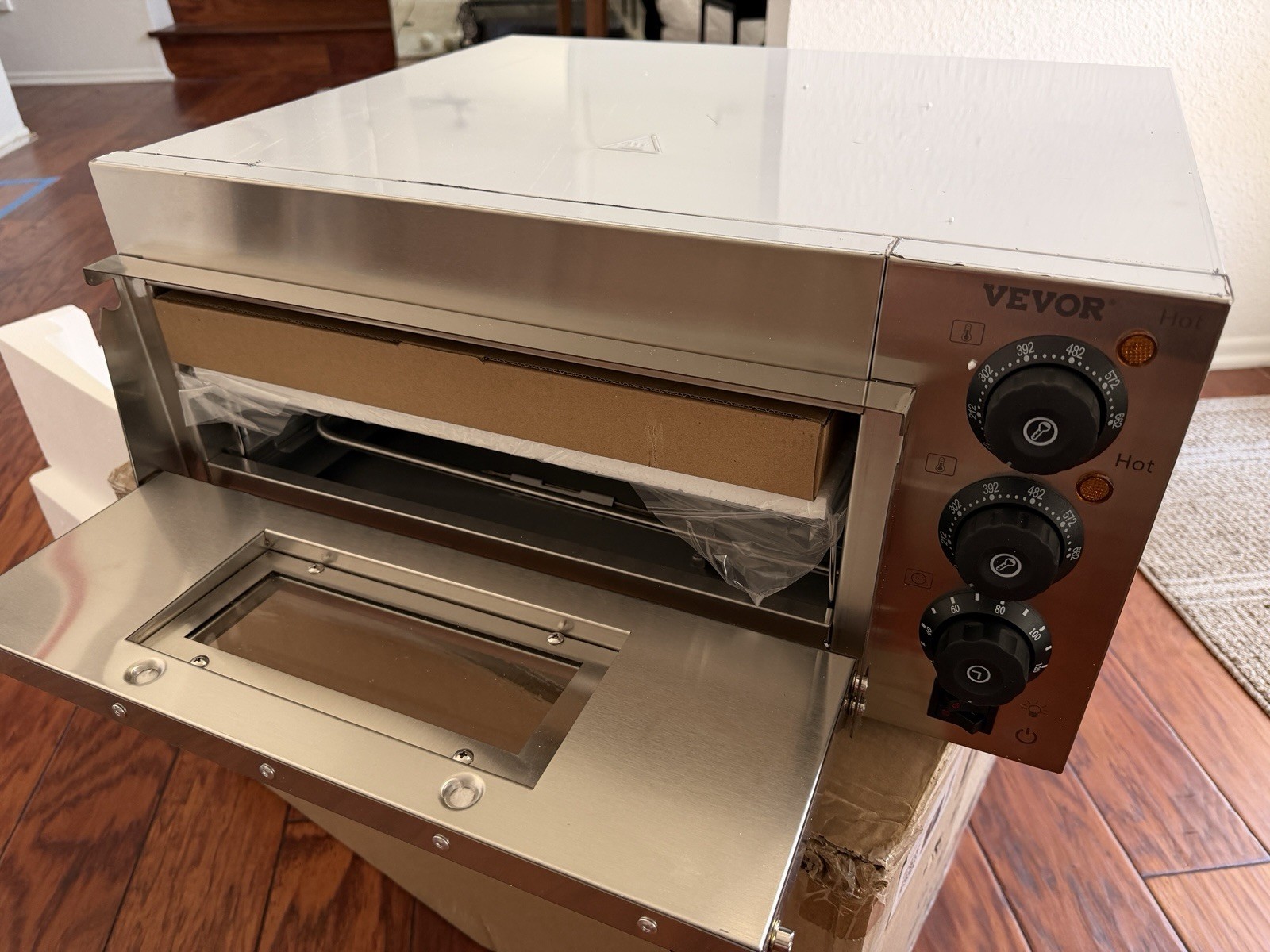 VEVOR Electric Countertop Pizza Oven 16-inch 1700W with Adjustable Temp and Time