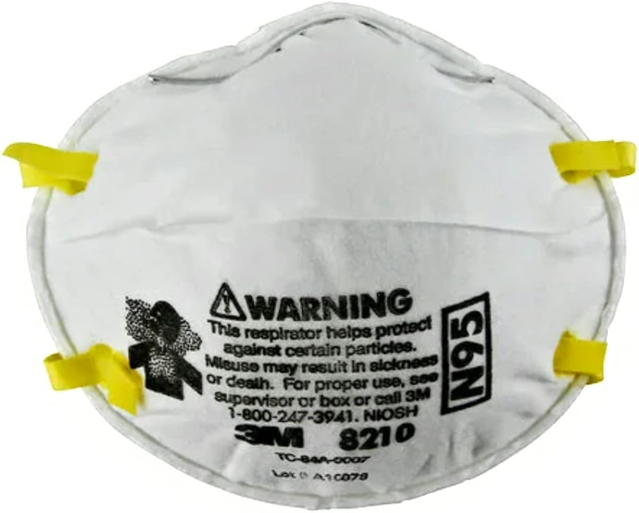 3M 8210 N95 Particulate Respirator NIOSH Approved Face Masks Box of 20 S4 3 pack