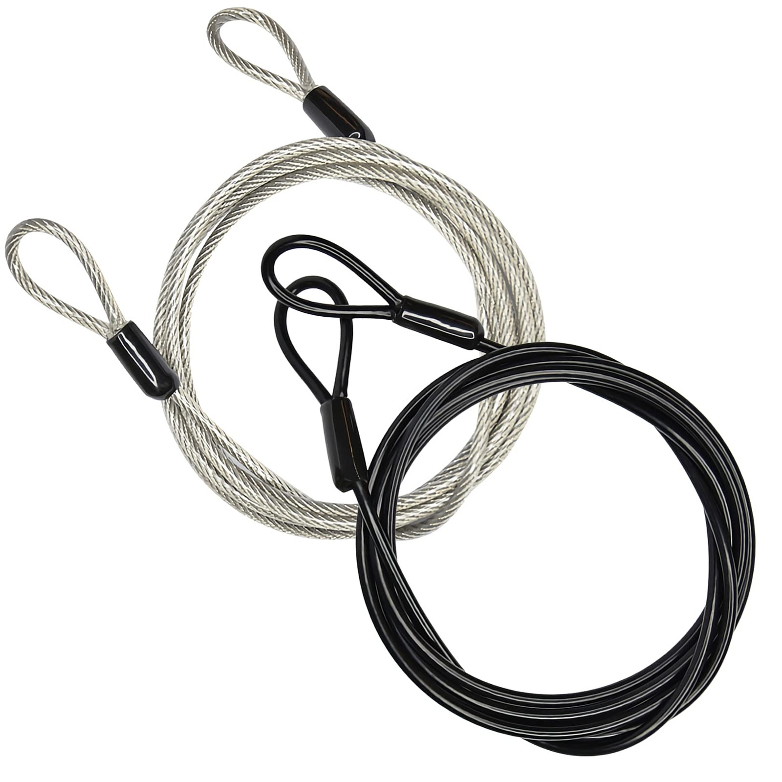 100CM/3.3ft 3mm Outdoor Travel Security Cable 3.3FT-2 Pack, Black