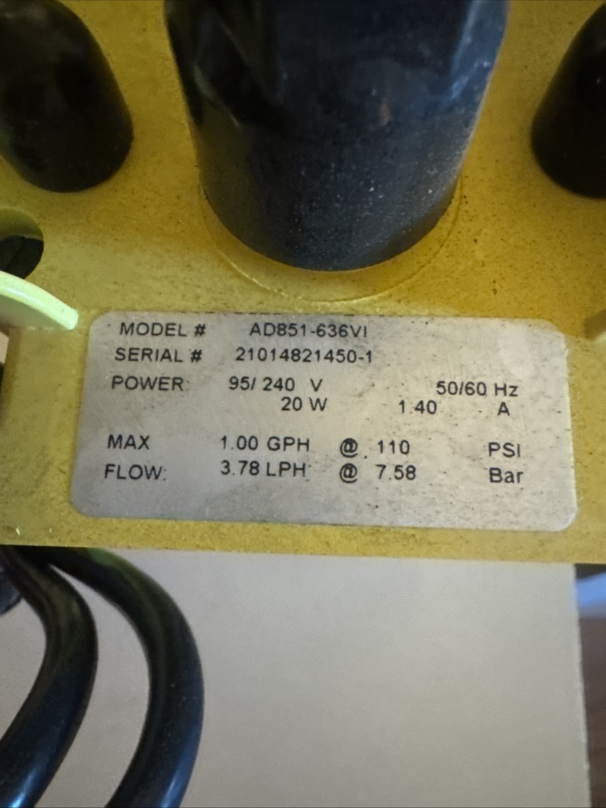 LMI LIQUID METRONICS AD851-636vi 95/240 V 50/60 Hz 110 Psi Diagram