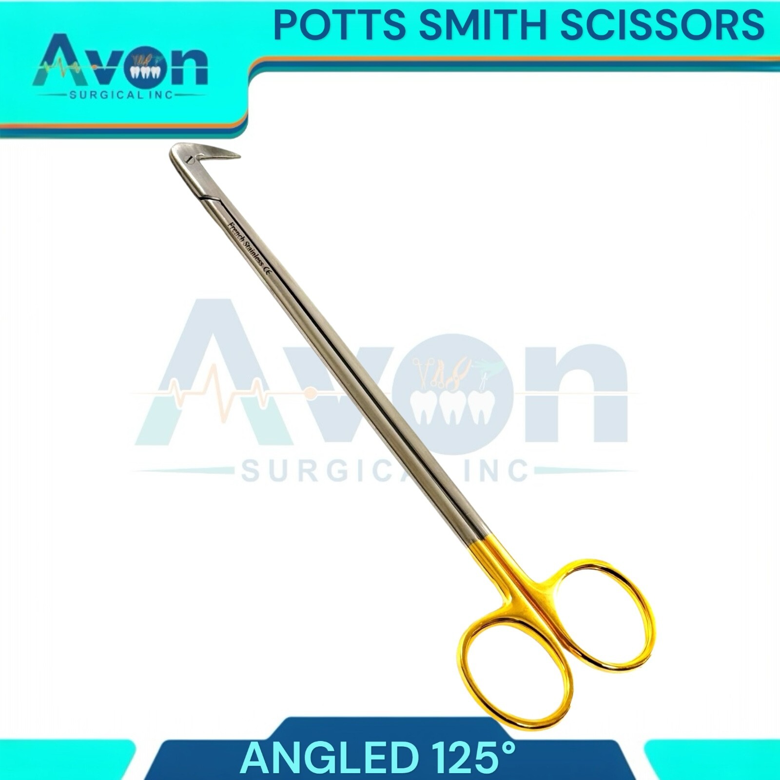 3pcs Set – Potts Smith Vascular Scissors, 25°, 90°, 125°, Angled Blades, Sharp